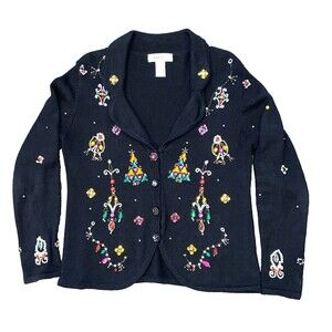 K.I.K.I.T S Christmas Sweater Size Large Beaded